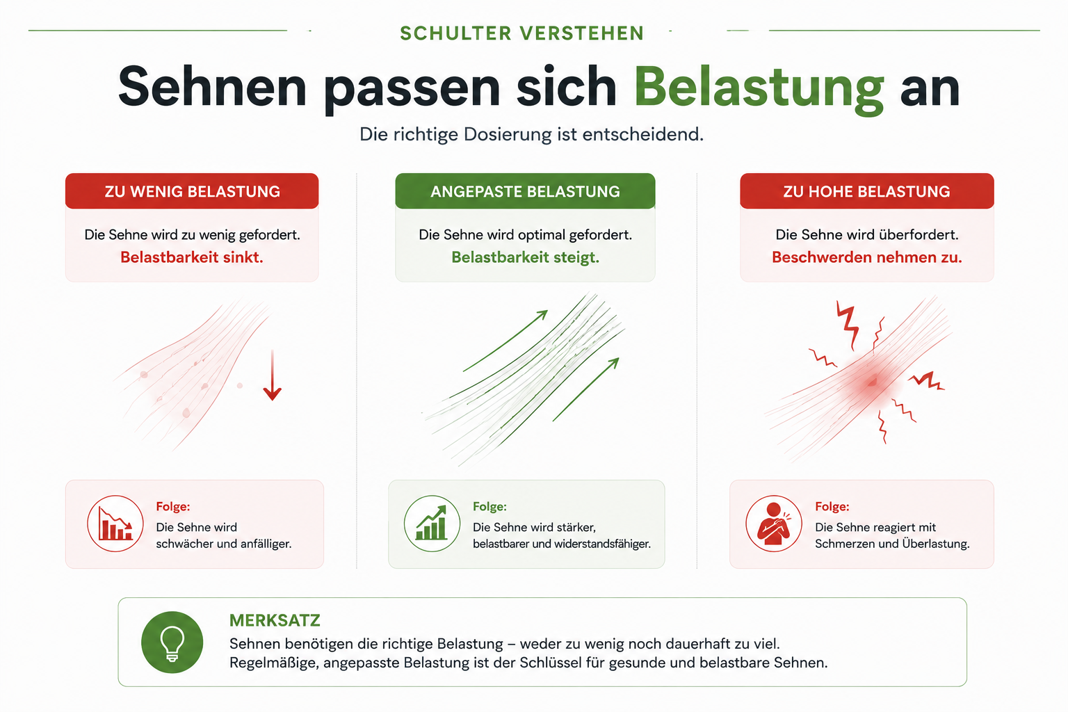 Infografik zur angepassten Belastung bei Schultersehnen
